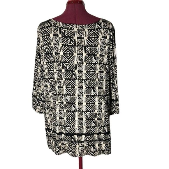 Lucky Brand 3X Top Shirt Womens Plus Size Black Aztec Print Flowy Boho NWOT - Picture 7 of 11